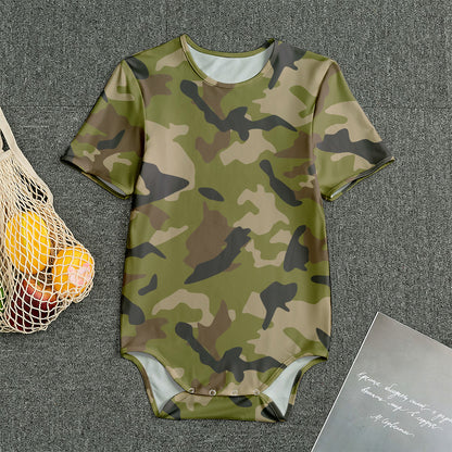 Desert Green Camouflage Print Men's Bodysuit