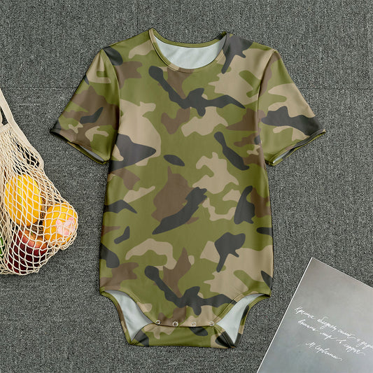 Desert Green Camouflage Print Men's Bodysuit