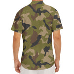 Desert Green Camouflage Print Men's Deep V-Neck Shirt
