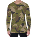 Desert Green Camouflage Print Men's Long Sleeve T-Shirt