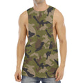 Desert Green Camouflage Print Men's Muscle Tank Top