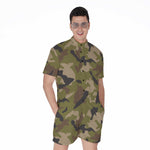 Desert Green Camouflage Print Men's Rompers