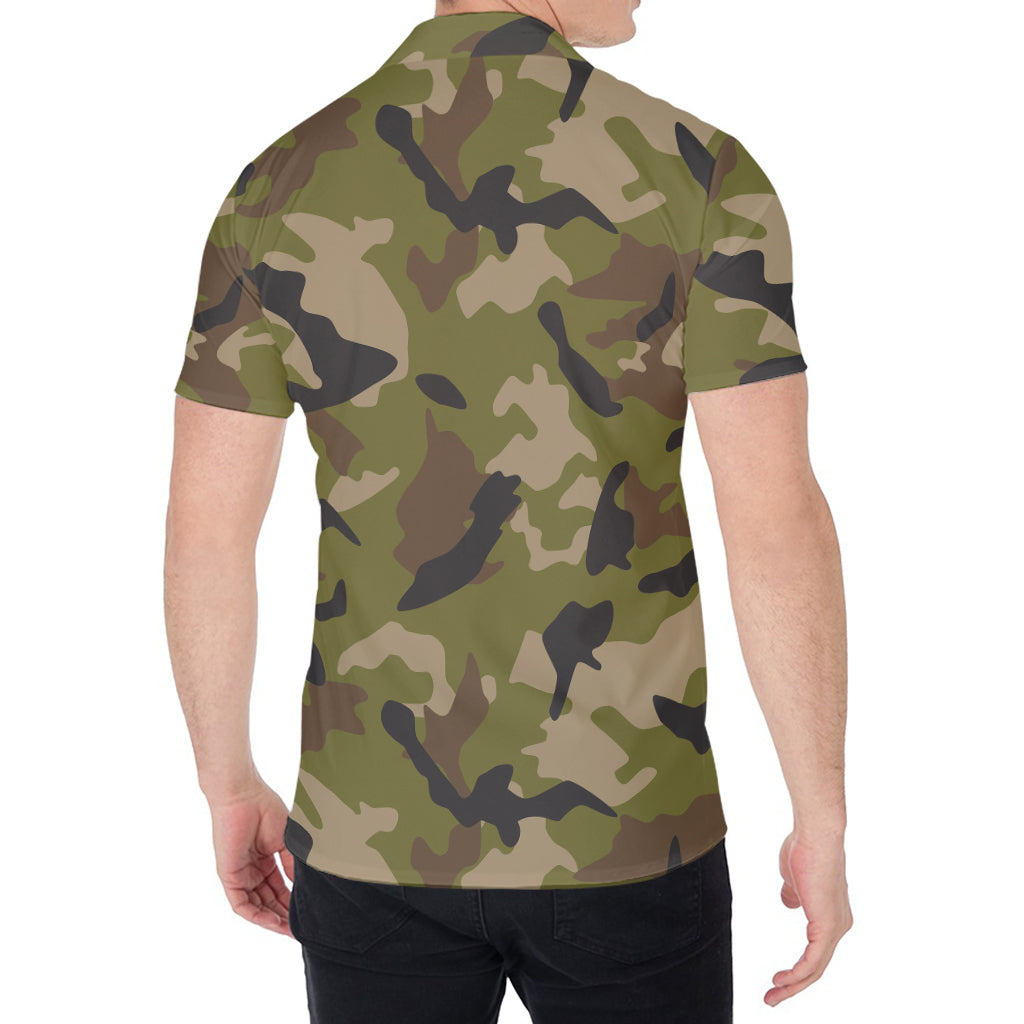 Desert Green Camouflage Print Men's Shirt