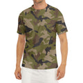 Desert Green Camouflage Print Men's Short Sleeve Rash Guard