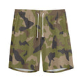 Desert Green Camouflage Print Men's Athletic Shorts
