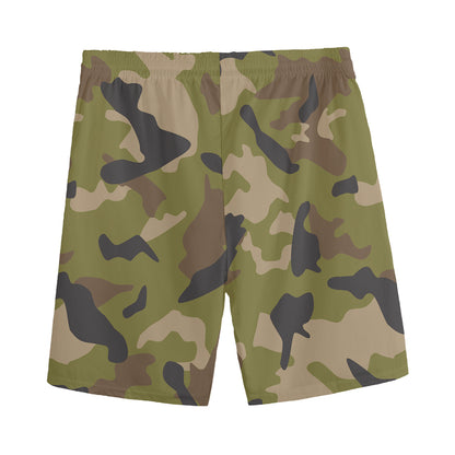 Desert Green Camouflage Print Men's Sports Shorts