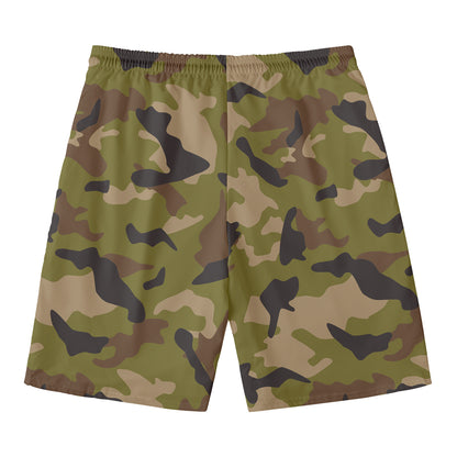 Desert Green Camouflage Print Men's Swim Trunks