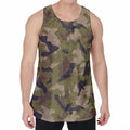 Desert Green Camouflage Print Men's Velvet Tank Top