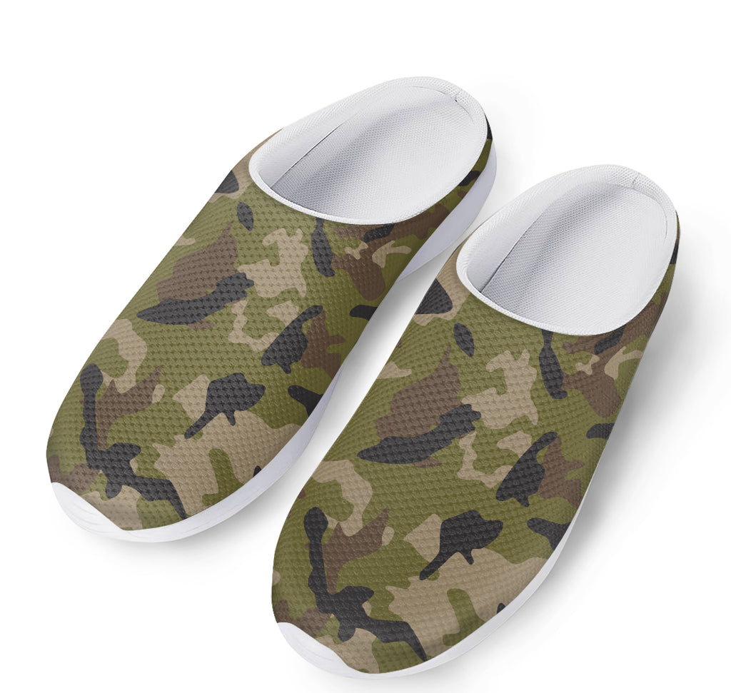 Desert Green Camouflage Print Mesh Casual Shoes