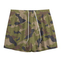 Desert Green Camouflage Print Mesh Shorts