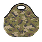 Desert Green Camouflage Print Neoprene Lunch Bag