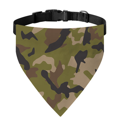 Desert Green Camouflage Print Over The Collar Dog Bandana