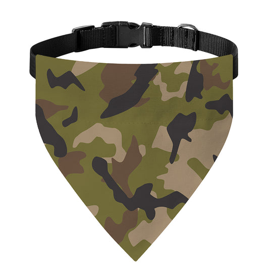 Desert Green Camouflage Print Over The Collar Dog Bandana