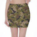 Desert Green Camouflage Print Pencil Mini Skirt