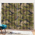 Desert Green Camouflage Print Pencil Pleat Curtains