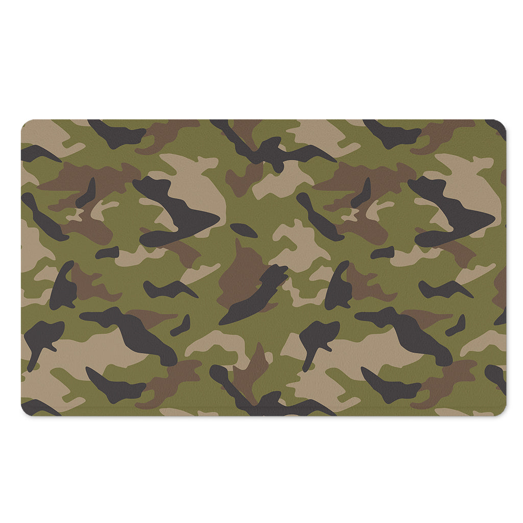 Desert Green Camouflage Print Polyester Doormat