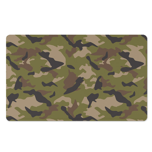Desert Green Camouflage Print Polyester Doormat