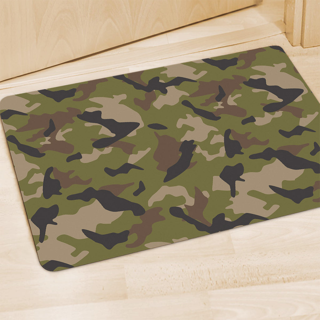 Desert Green Camouflage Print Polyester Doormat