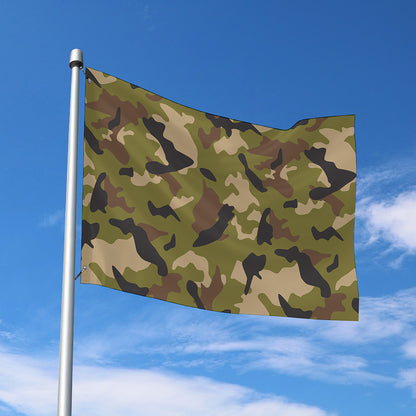 Desert Green Camouflage Print Polyester Flag