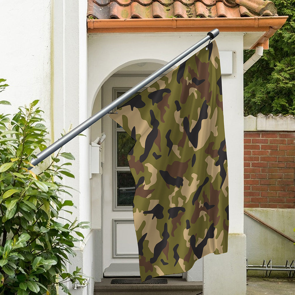 Desert Green Camouflage Print Polyester Flag