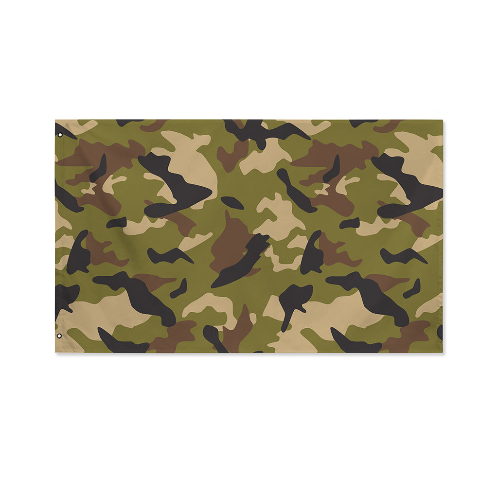 Desert Green Camouflage Print Polyester Flag