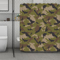 Desert Green Camouflage Print Polyester Shower Curtain