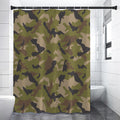 Desert Green Camouflage Print Premium Shower Curtain