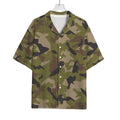 Desert Green Camouflage Print Rayon Hawaiian Shirt
