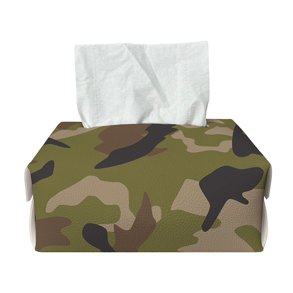 Desert Green Camouflage Print Rectangle Tissue Box Cover
