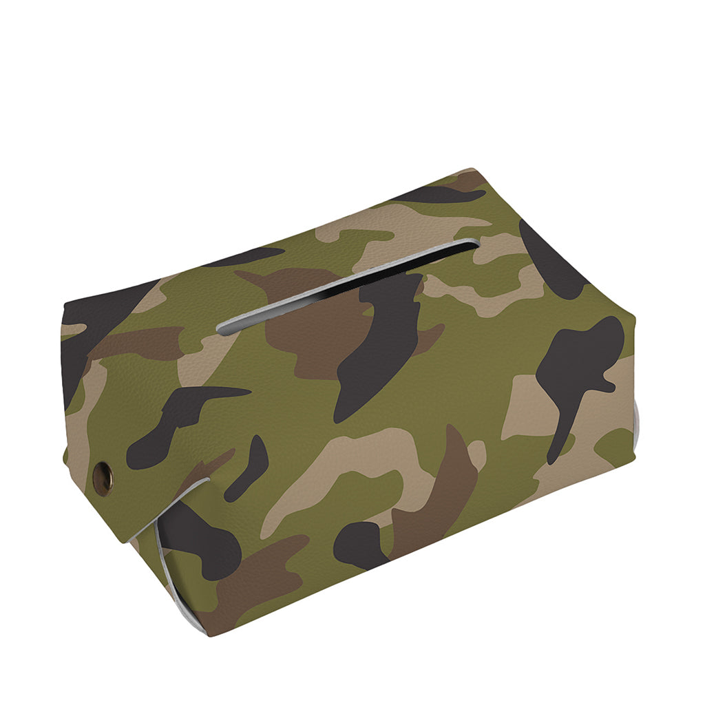 Desert Green Camouflage Print Rectangle Tissue Box Cover