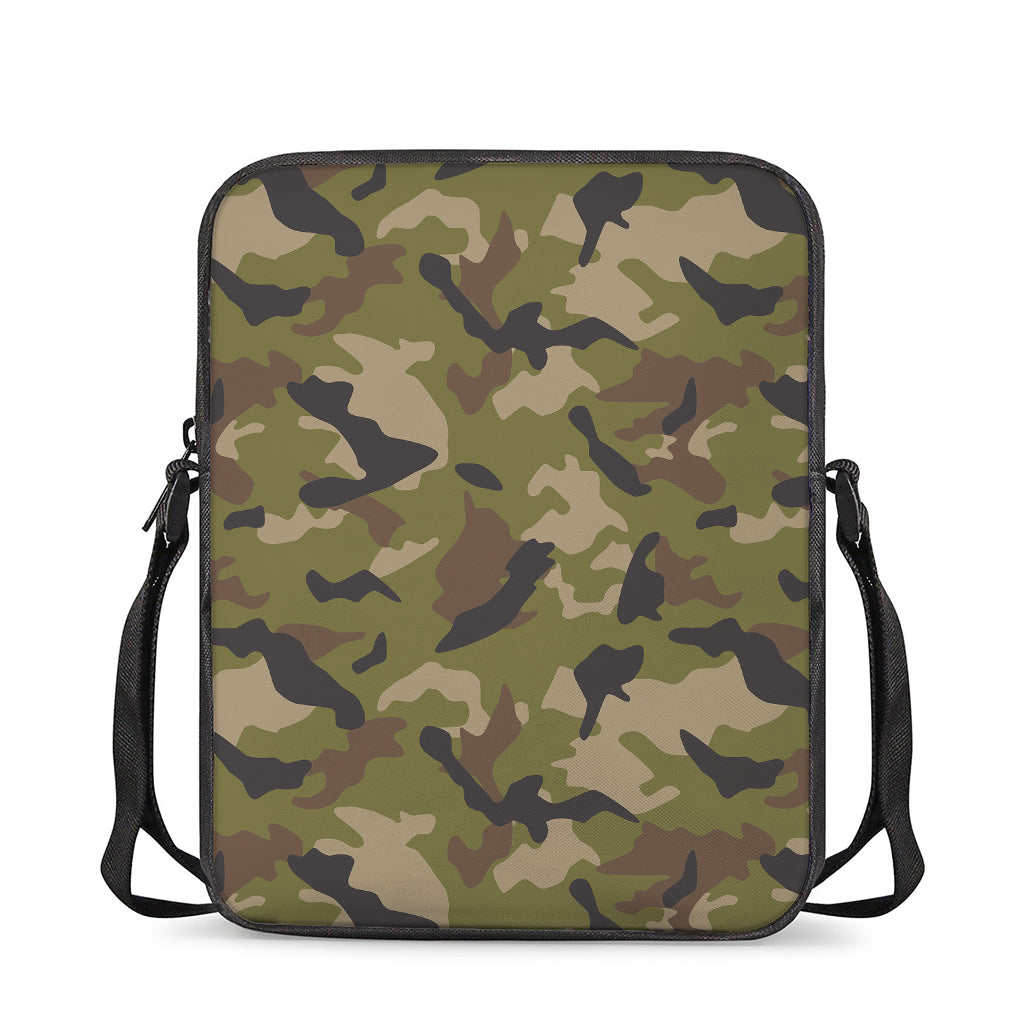 Desert Green Camouflage Print Rectangular Crossbody Bag