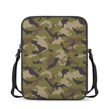 Desert Green Camouflage Print Rectangular Crossbody Bag