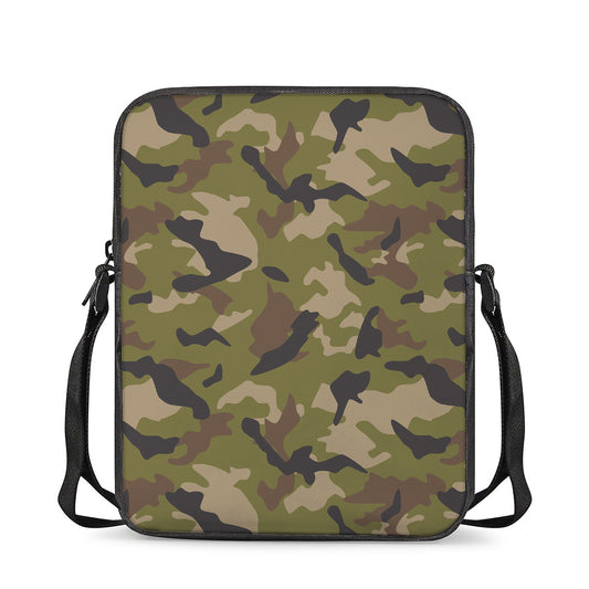 Desert Green Camouflage Print Rectangular Crossbody Bag