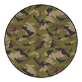 Desert Green Camouflage Print Round Floor Mat