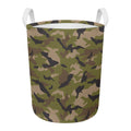 Desert Green Camouflage Print Round Laundry Basket