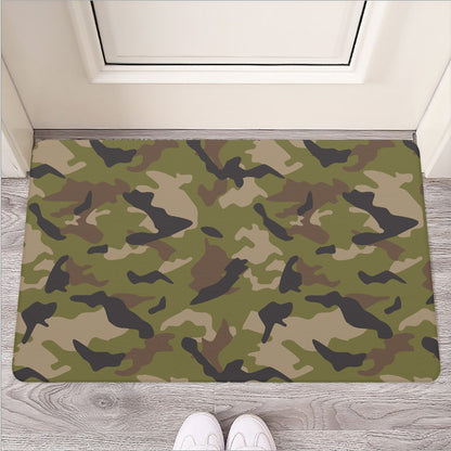 Desert Green Camouflage Print Rubber Doormat