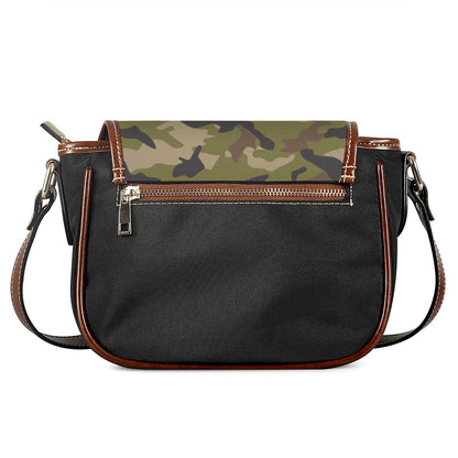 Desert Green Camouflage Print Saddle Bag