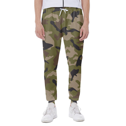 Desert Green Camouflage Print Scuba Joggers