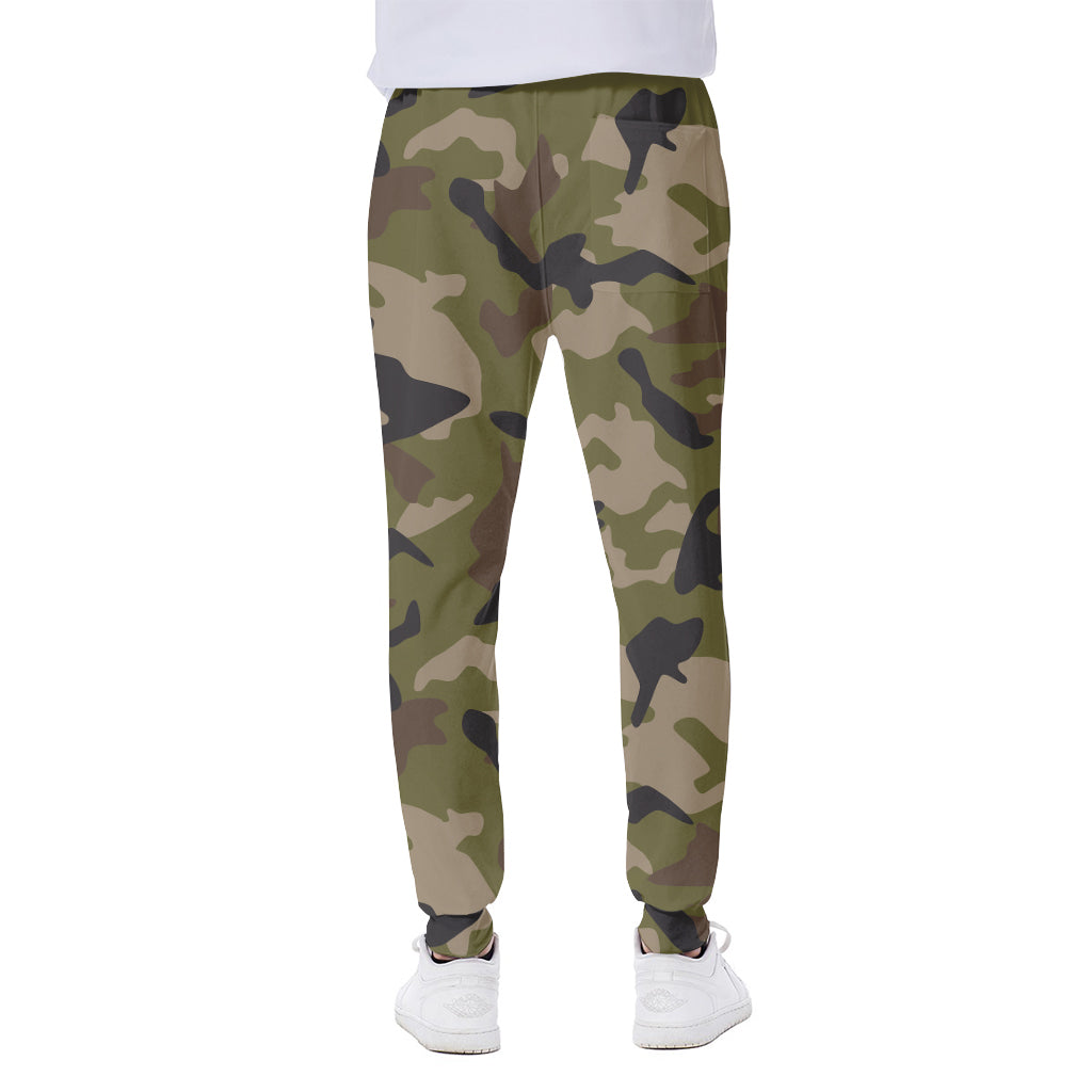 Desert Green Camouflage Print Scuba Joggers