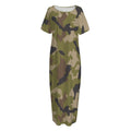 Desert Green Camouflage Print Short Sleeve Long Nightdress