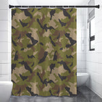 Desert Green Camouflage Print Shower Curtain
