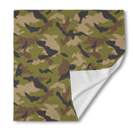 Desert Green Camouflage Print Silk Bandana