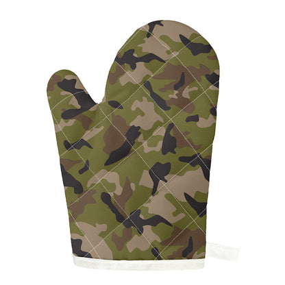 Desert Green Camouflage Print Single Oven Mitt