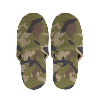 Desert Green Camouflage Print Slippers