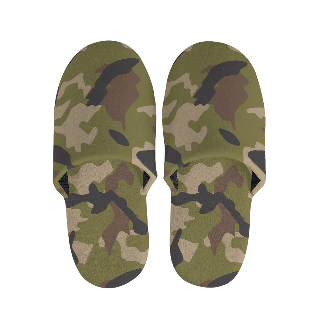 Desert Green Camouflage Print Slippers