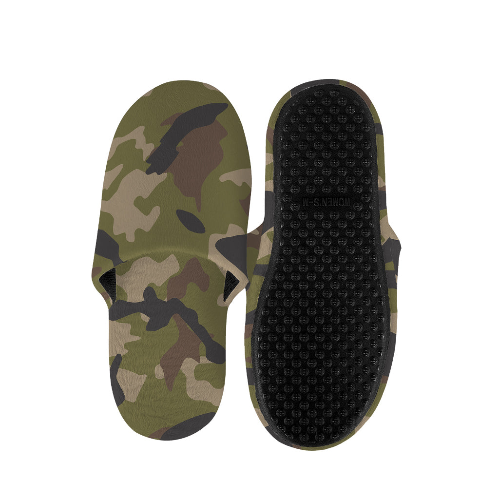Desert Green Camouflage Print Slippers