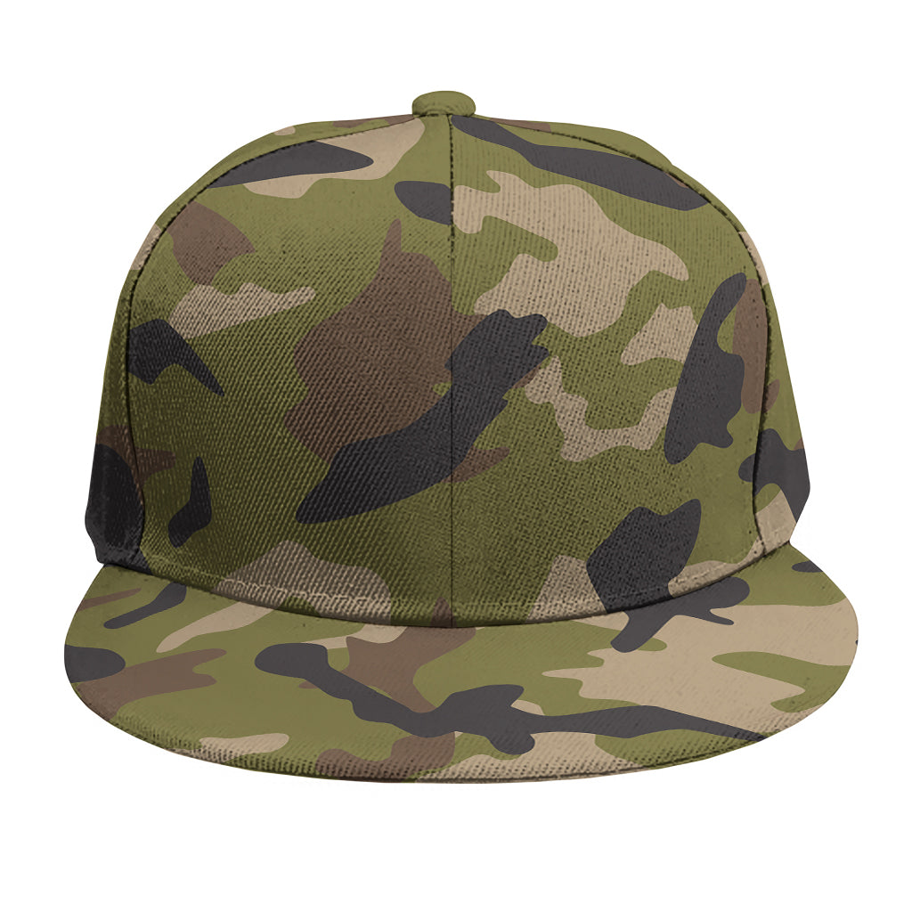 Desert Green Camouflage Print Snapback Cap