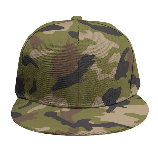 Desert Green Camouflage Print Snapback Cap