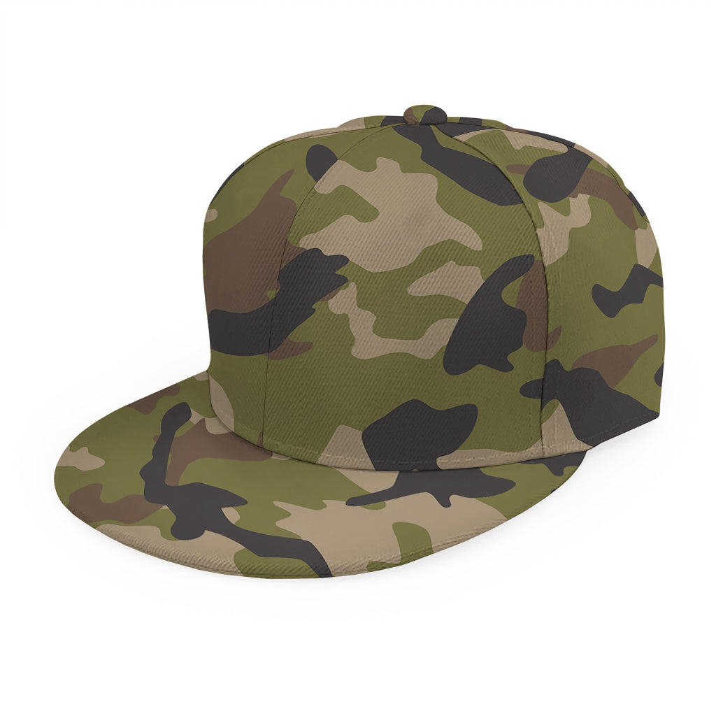 Desert Green Camouflage Print Snapback Cap