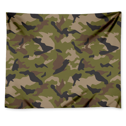 Desert Green Camouflage Print Tapestry